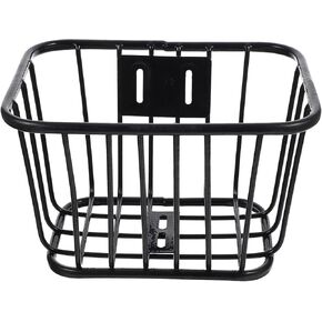 Kisangel 1pc Black Bike Basket Metal Bike Frame Basket Bicycle Baskets for Most Childrens Bicycles and Kids Tricycles
