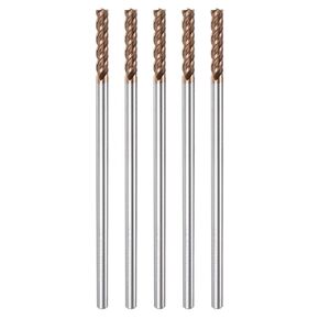 5pcs Carbide Square End Mills 4mm (5/32") Dia 4mm (5/32") Shank 100mm (4") Extra Long HRC55 TiSiN Coated Micro-Grain Tungsten Carbide 4 Flutes Milling Bit Cutter