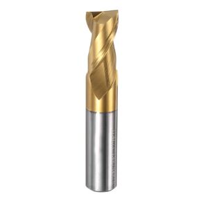 uxcell Carbide Square End Mill, 5/8" Diameter ZrN Coated 2 Flutes Milling Bit Cutter, for Aluminum Copper Non-Ferrous Alloy Metal, 5/8" Shank 1-5/8" Cut Length 3-1/2" Long