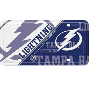 Rico Industries NHL Tampa Bay Lightning Split Metal Auto Tag 8.5" x 11" - Great for Truck/Car/SUV