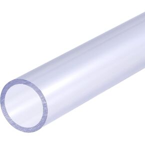 MECCANIXITY PVC Rigid Round Pipe 20mm ID 25mm OD 500mm Transparent High Transparency for Water Pipe, Crafts, Display Racks, Decoration