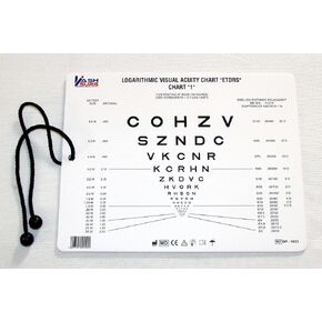 Sloan Letter Eye Chart for Near Vision with 16 Inch Cord