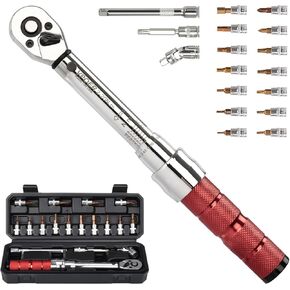 Digital Torque Wrench 1/4-inch Drive, 0.22-7.37 ft-lbs (0.3-10 Nm) (2.65-88.5 inch pound) with Buzzer & LED, Calibrated