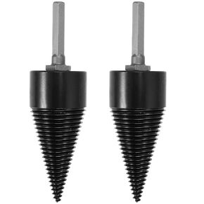 2 Pack 42 mm Firewood Log Splitter Drill Bit, Hex Shank Wood Splitter Drill bit, Portable Heavy Duty Drill Screw Cone Driver for Cutting Hickory, Oak, Sycamore, Walnut