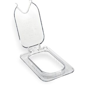 Carlisle FoodService Products Storplus Ez Access 1/9 Size Hinged Universal Food Pan Lid with Notch for Catering, Buffets, Restaurants, Polycarbonate, Clear, (Pack of 6)