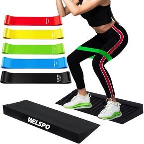 One-Piece Squat Wedge Block, Anti-Tip Design Slant Board for Squats for Heel Elevation, Knees Over Toes, Calf Stretches, Weightlifting, and Recovery Training
