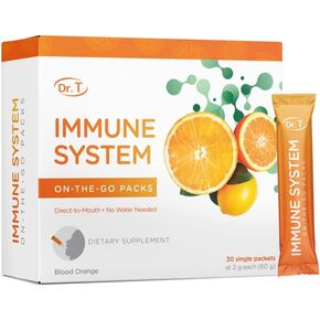 Dr. T On-The-Go Immune System Packs – Direct-to-Mouth Powder – Natural Defense Booster, Oxidative Stress Protection, Supports Overall Well-being – 30 Convenient Single-Serve Packs