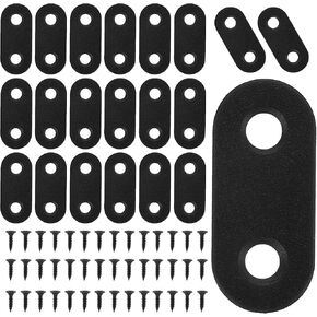 21 Pcs Black Straight Brace Brackets Stainless Steel Sturdy Braces Flat Metal Mending Plate Brace with Screws for Wood Furniture Chair Drawer Cabinet with 42 Pcs Screws in Saudi Arabia