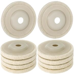 ANCIRS 10 Pack 4 Inch Round Wool Felt Disc Wheel Pad, for 100 Angle Grinder, Buffing Polishing Buffer Bore Dia- Grey