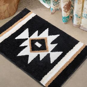 Boho Bathroom Rugs Runner Non Slip Bath Mat Shaggy Soft Absorbent Long Bathroom Rug Large Carpet for Bathroom Shower Entryway, Beige 24x47