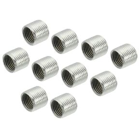 MECCANIXITY Thread Reducing Nuts Insert M12 x 1mm Male to M10 x 1mm Fine Thread Female Adapters 10mm Long Pipe Fitting Conversion Sleeve Reducer, Pack of 15