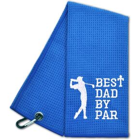 Best Dad by Par Funny Golf Towel, Golf Gifts for Men Women, Golf Accessories for Men or Women, Birthday Gifts for Golf Fan, Retirement Gift for Men Dad Grandpa