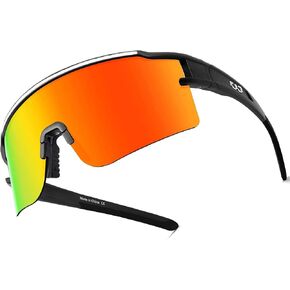 Polarized Sports Sunglasses with 3 Interchangeable Lenses, Cool Glasses for Driving Cycling Fishing