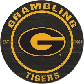 Grambling Tigers Colored Circle Sign, 20x20 Inches, Tigers Decor for Dorm, Bedroom, Fan Cave, Living Room; Display Your Team Spirit with This Unique Grambling State Tigers Wall Art