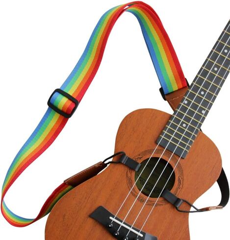 حزام القيثارة بدون مثقاب، حزام كتف منسوج من قماش الجاكار المربع باللونين الأصفر والأبيض مع مشبك خطاف J مزدوج in Kuwait