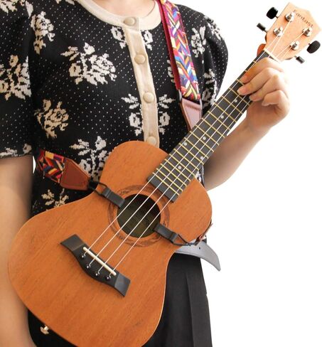 حزام القيثارة بدون مثقاب، حزام كتف منسوج من قماش الجاكار المربع باللونين الأصفر والأبيض مع مشبك خطاف J مزدوج in Kuwait