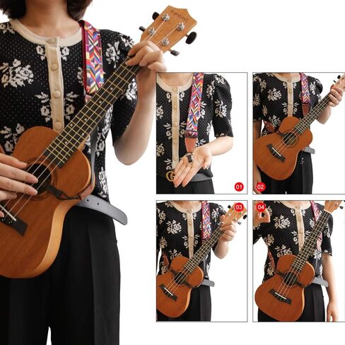 حزام القيثارة بدون مثقاب، حزام كتف منسوج من قماش الجاكار المربع باللونين الأصفر والأبيض مع مشبك خطاف J مزدوج in Kuwait