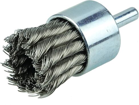 Weiler 10032 1-1/8" Knot Wire End Brush, .020" Stainless Steel Fill, Made in the USA in Saudi Arabia