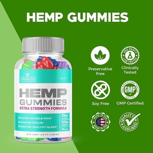 (2 Pack) Vigorvita Gummies - Official Formula - Vigor Vita Gummies Extra Strength Gummy with Hemp Extract, Vigorvita Gummies for Health, Vitgorvital Gummies, Vigorvitagummies New 2023 (120 Gummies) in Saudi Arabia