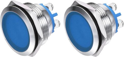 MECCANIXITY Indicator LED Light 12V 22mm M22 Panel Mount Metal Waterproof Signal Lamp with O Ring, Blue Pack of 2 in Saudi Arabia