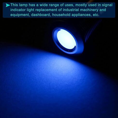 MECCANIXITY Indicator LED Light 12V 22mm M22 Panel Mount Metal Waterproof Signal Lamp with O Ring, Blue Pack of 2 in Saudi Arabia