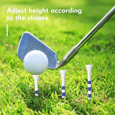 200 Pieces Bamboo Golf Tees 3-1/4'' Inch Golf Tees Reduce Friction and Side Spin Wooden Golf Tees (White and Blue) in Saudi Arabia