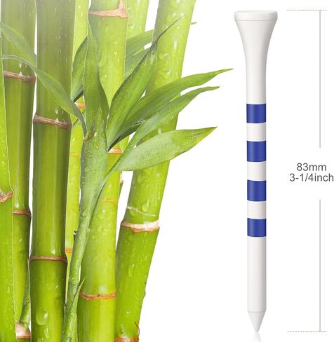 200 Pieces Bamboo Golf Tees 3-1/4'' Inch Golf Tees Reduce Friction and Side Spin Wooden Golf Tees (White and Blue) in Saudi Arabia