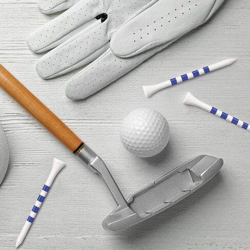 200 Pieces Bamboo Golf Tees 3-1/4'' Inch Golf Tees Reduce Friction and Side Spin Wooden Golf Tees (White and Blue) in Saudi Arabia