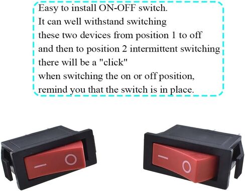 KCD3 الروك التبديل تبديل 2 دبابيس 2 موقف ON / OFF AC 16A 250V DPDT ضوء LED أحمر مضيئة التوصيل والتشغيل اتصال مستقر مدمج سهل النقر في موقف لسخان الصحافة مقعد 4PCS in Kuwait