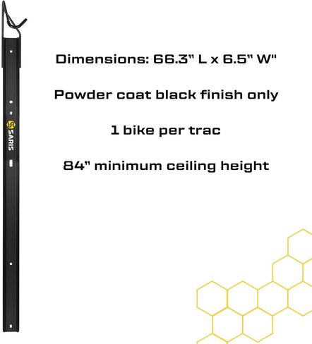 Saris Bike Trac Space-Saving Vertical Solution to Bike Storage Simple, Space Efficient Storage, Wide Wheel Track for All Bikes, Full-Length Tray, Multiple Mounting Configurations, Black in Saudi Arabia