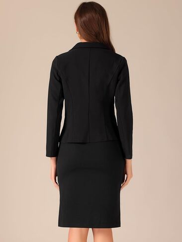 Allegra K Business Dress Suit Sets for Women's 2 Piece Outfit Work Office Notched Lapel Jacket Blazer Solid V Neck Dress in Saudi Arabia