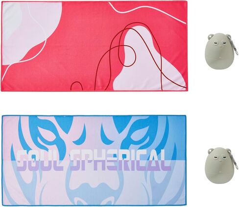 Cooling Towel for Neck and face,ice Towel Ultra-fine Fiber Cooling Material, with Cute Silicone Pouch, eas12*24-inch Pink and Purple in Saudi Arabia