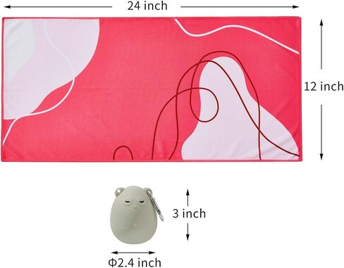 Cooling Towel for Neck and face,ice Towel Ultra-fine Fiber Cooling Material, with Cute Silicone Pouch, eas12*24-inch Pink and Purple in Saudi Arabia