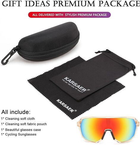 نظارات شمسية رياضية من Karsaer، نظارات ركوب الدراجات MTB نظارات شمسية لركوب الدراجات الجبلية مناسبة للبيسبول والجري والصيد in Kuwait