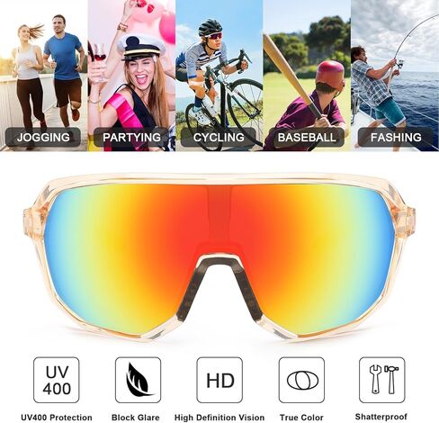 نظارات شمسية رياضية من Karsaer، نظارات ركوب الدراجات MTB نظارات شمسية لركوب الدراجات الجبلية مناسبة للبيسبول والجري والصيد in Kuwait