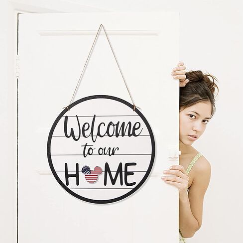 Cute Welcome Door Sign Welcome to Our Home,Interchangeable Gift Door Hanger Sign/Mouse Head Home Sign,10 Interchangeable Welcome Door Sign for Front Door Home Decor (A) in Saudi Arabia