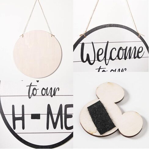 Cute Welcome Door Sign Welcome to Our Home,Interchangeable Gift Door Hanger Sign/Mouse Head Home Sign,10 Interchangeable Welcome Door Sign for Front Door Home Decor (A) in Saudi Arabia