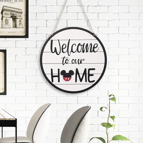 Cute Welcome Door Sign Welcome to Our Home,Interchangeable Gift Door Hanger Sign/Mouse Head Home Sign,10 Interchangeable Welcome Door Sign for Front Door Home Decor (A) in Saudi Arabia