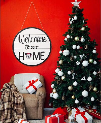 Cute Welcome Door Sign Welcome to Our Home,Interchangeable Gift Door Hanger Sign/Mouse Head Home Sign,10 Interchangeable Welcome Door Sign for Front Door Home Decor (A) in Saudi Arabia