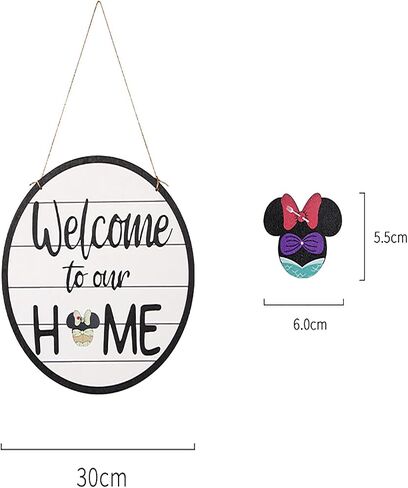 Cute Welcome Door Sign Welcome to Our Home,Interchangeable Gift Door Hanger Sign/Mouse Head Home Sign,10 Interchangeable Welcome Door Sign for Front Door Home Decor (A) in Saudi Arabia