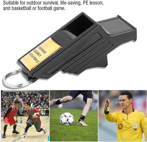 VBESTLIFE Whistle Referee,Basketball Sports Training Football Whistle Camping Survival Emergency Lifesaving Whistles(Black&Gold) in Saudi Arabia