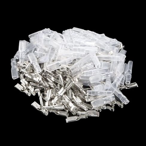 uxcell 100pcs 2.8mm Quick Splice Wire Terminals Female Spade Crimp Connector with Insulated Sleeve in Saudi Arabia