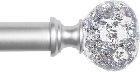 قضبان ستائر zeerobee للنوافذ من 48 إلى 86، قضبان ستائر مقاس 1 بوصة، قضبان ستائر شديدة التحمل مع تشطيبات فضية شفافة مزخرفة، قضيب ستارة خارجي مع قضبان ستائر قابلة للتعديل، 48 بوصة - 86 بوصة، فضي in Kuwait