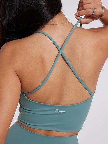 Danysu Sculpt Workout Tank Tops Women Backless Longline Sports Bras Strappy Padded Yoga Top in Saudi Arabia