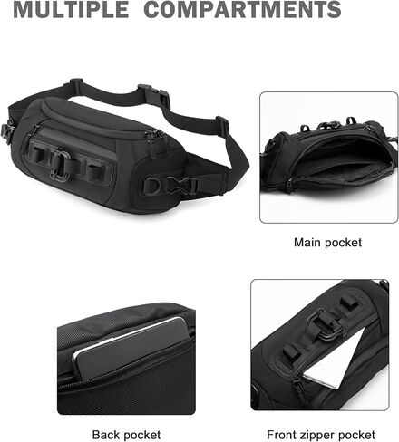 حقيبة BASICPOWER Sling للرجال والنساء، حقيبة Fanny Pack Crossbody حقيبة خصر للصدر، حقيبة نهارية in Kuwait