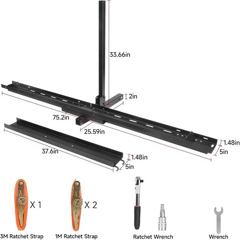 2" Steel Hitch Mounted Motorcycle Carrier with Loading Ramp and Rope, Fit Up to 5" Wide Tire, Maximum load 500LBS, Heavy Duty Hitch-Mounted Dirt Bike Rack for SUVs Cars Trucks RV in Kuwait