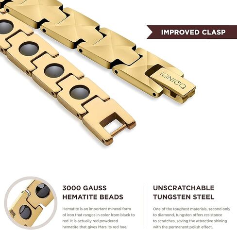 HOLVIST Magnetic Bracelet for Men and Women 4000 Gauss | Mens Magnetic Bracelets | Women Magnetic Bracelet| Comes with Adjustable Length, Sizing Tool and Gift Box in Saudi Arabia