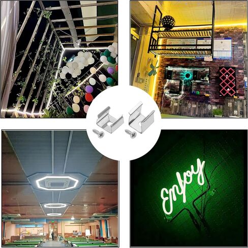 100 قطعة شريط إضاءة LED 2 أحجام لـ 8 مللي متر إلى 12 مللي متر حامل تركيب نيون دعامة تثبيت مشابك تثبيت من الفولاذ المقاوم للصدأ مع برغي in Saudi Arabia