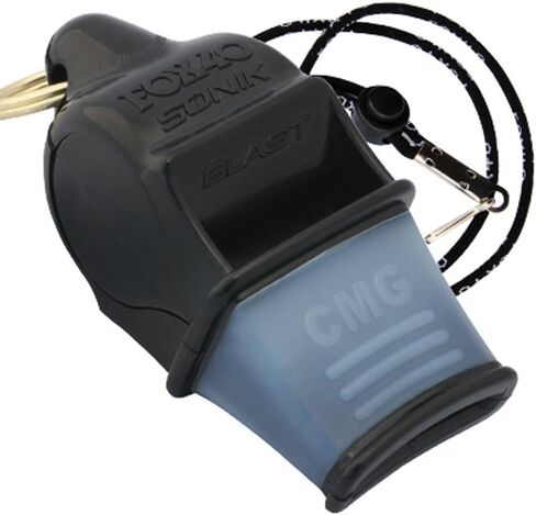 صفارة الحكم الرياضية والأمان من Fox 40 Sonik Blast Cushion Mouth Group مع حبل قصير، أسود (عبوتان) in Kuwait