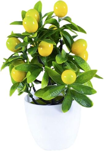 Artificial Lemon Potted Plant Decors Fake Fruits Decorations for Home Indoor Decor Tabletop Decor False Plant Ornaments Lemon Tree Topiary Plants Mini Small Plant Plastic in Saudi Arabia